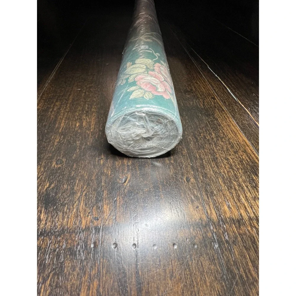 C&A Wallcoverings VTG Floral Wallpaper Teal Pink Green SH2093 Run 4 33ft Bolt